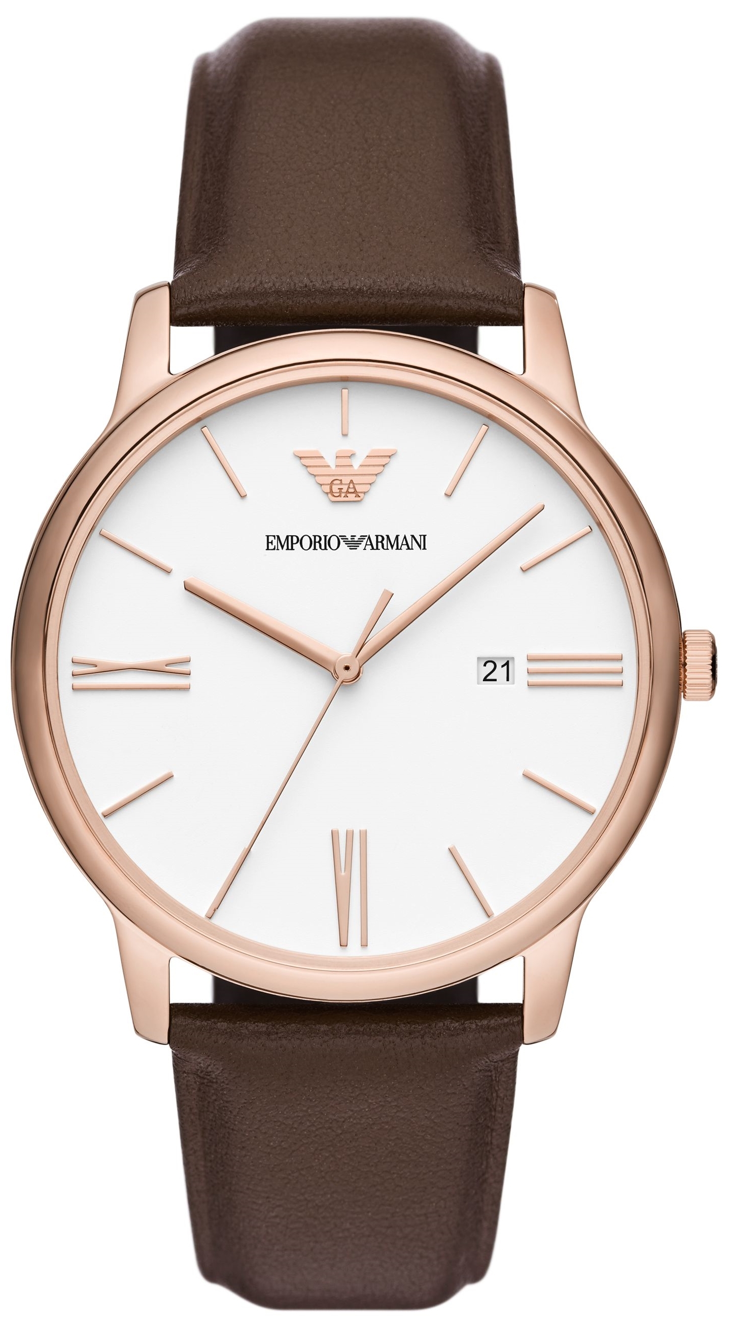 Emporio Armani Herreklokke AR11572 Minimalist Hvit/Lær Ø42 mm