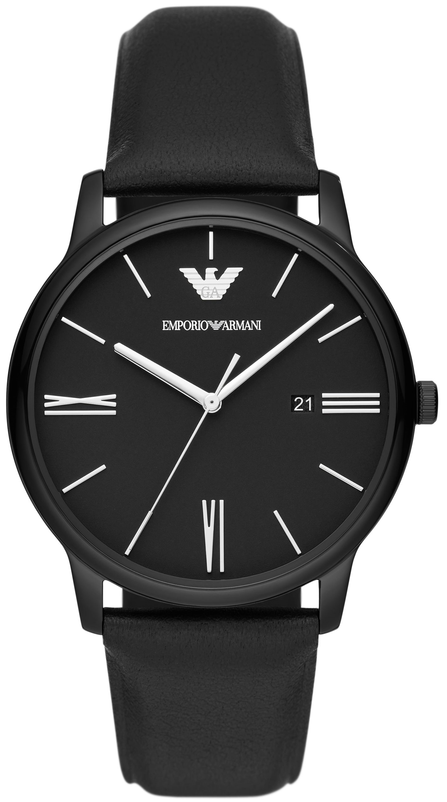 Emporio Armani Herreklokke AR11573 Minimalist Sort/Lær Ø42 mm
