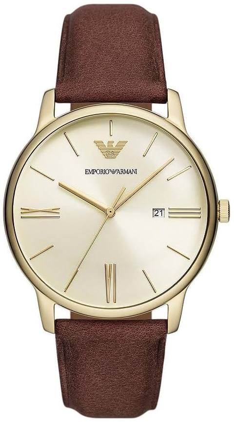 Emporio Armani Herreklokke AR11610 Minimalist Gull/Lær Ø42 mm