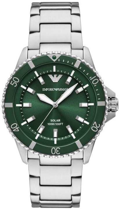 Emporio Armani Herreklokke AR11698 Solar Grønn/Stål Ø42 mm