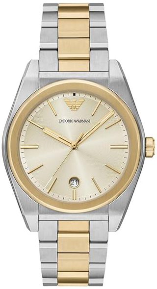 Emporio Armani Herreklokke AR11716 Beige/Gulltonet stål Ø41 mm