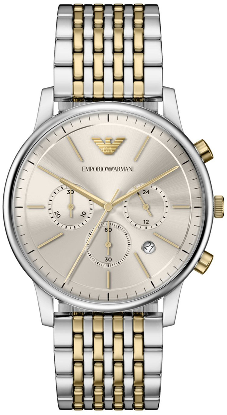 Emporio Armani Herreklokke AR11773 Antikkhvit/Gulltonet stål Ø42 mm