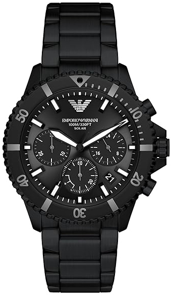 Emporio Armani Herreklokke AR11784 Solar Sort/Stål Ø43 mm