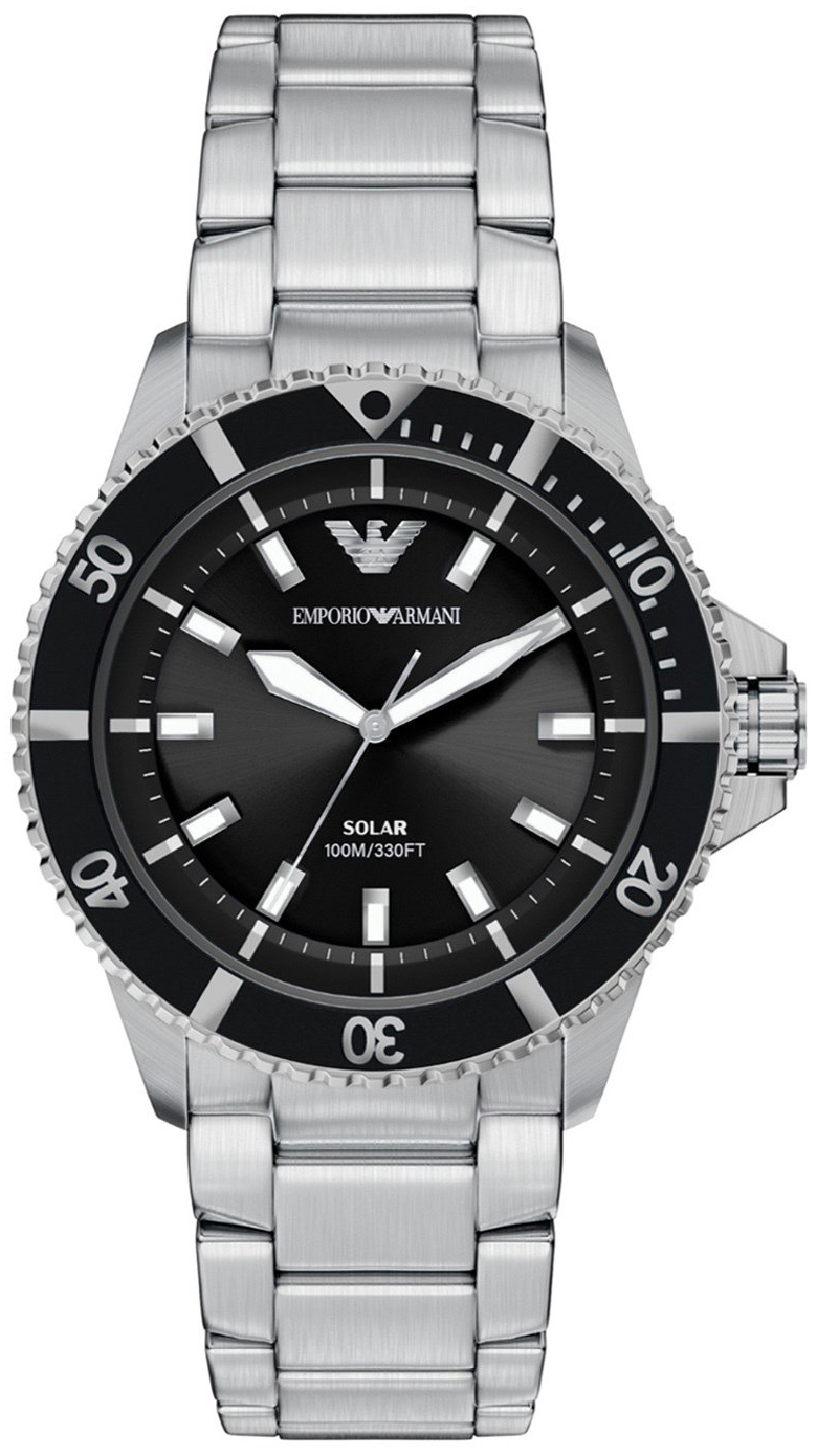 Emporio Armani Herreklokke AR11787 Solar Sort/Stål Ø42 mm