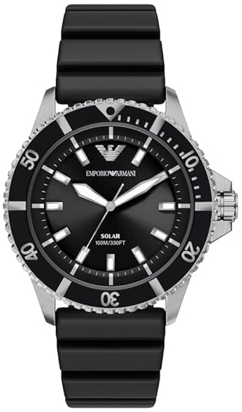 Emporio Armani Herreklokke AR11788 Solar Sort/Gummi Ø42 mm