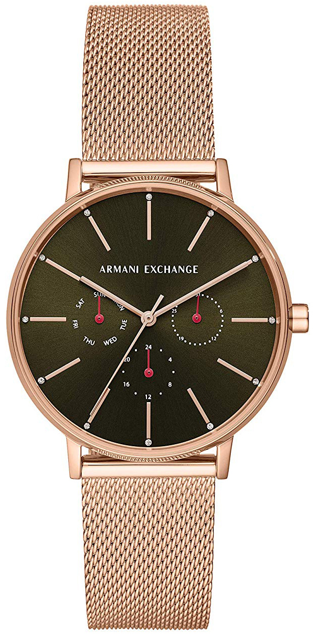 Emporio Armani 99999 Dameklokke AX5555 Grønn/Rose-gulltonet stål