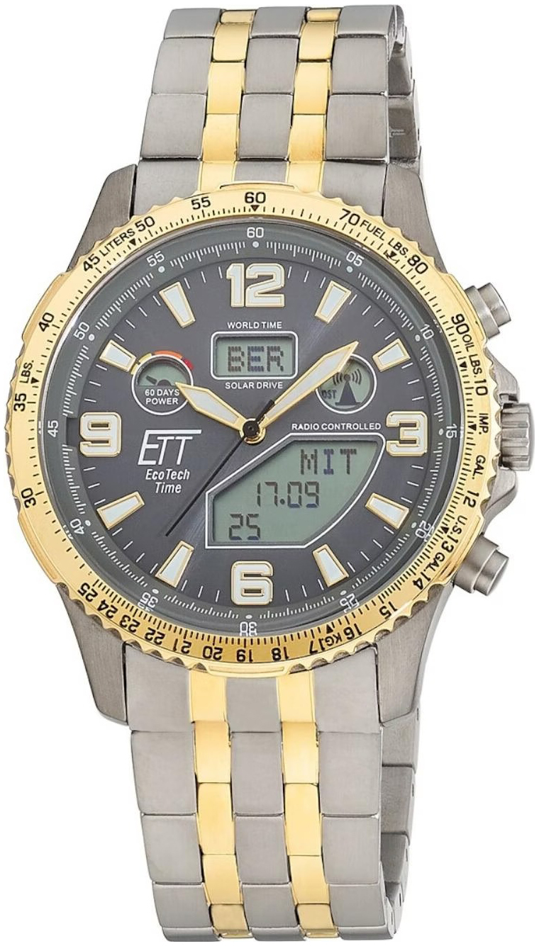 ETT Eco Tech Time Herreklokke EGT-11722-52M Funk Grå/Gulltonet stål