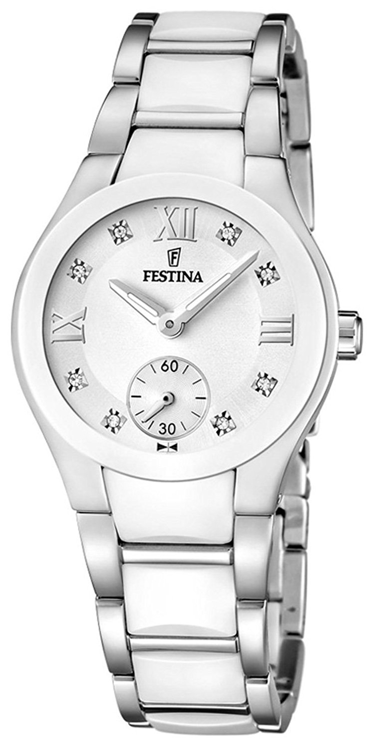 Festina Dameklokke F16588-2 Hvit/Stål Ø32 mm - Festina