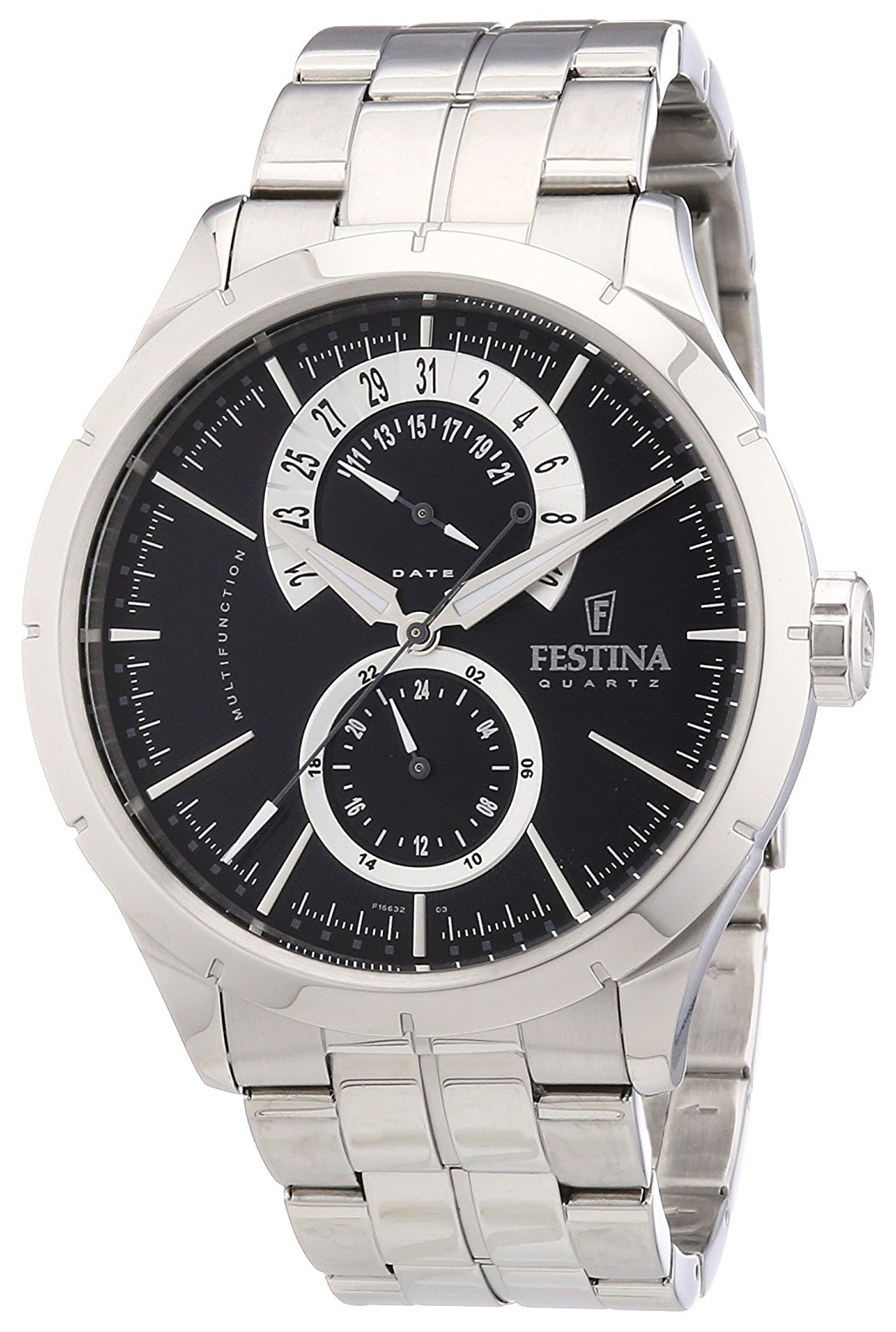 Festina Herreklokke F16632-3 Sort/Stål Ø45 mm - Festina