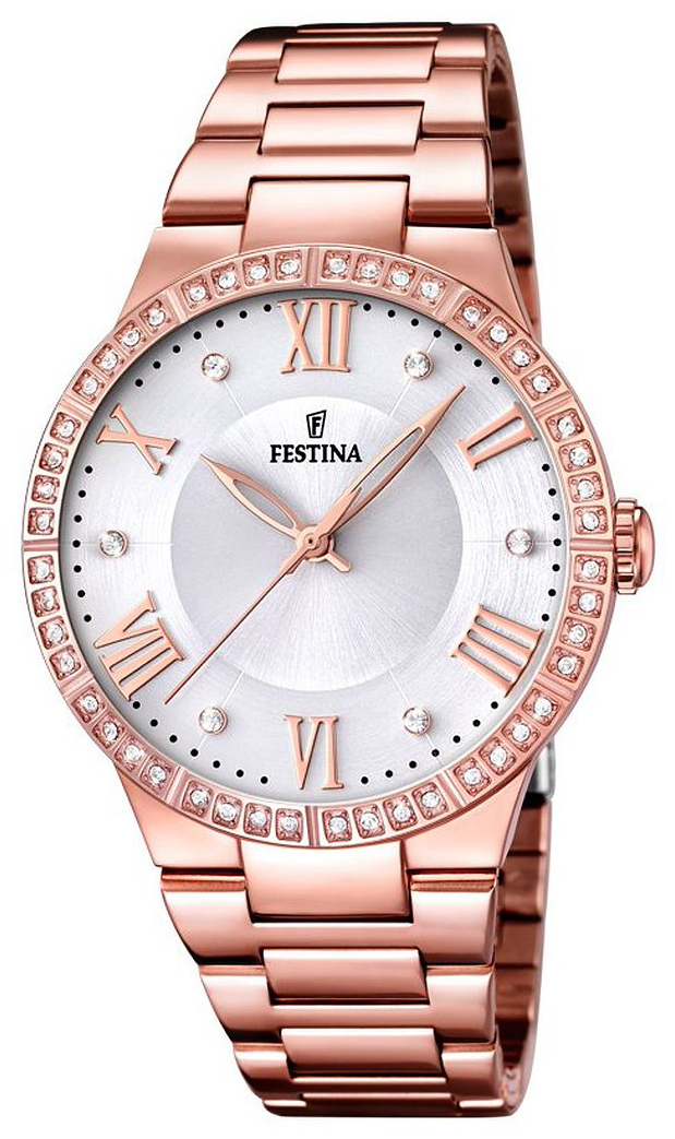 Festina Dress Dameklokke F16721-1 Sølvfarget/Rose-gulltonet stål - Festina