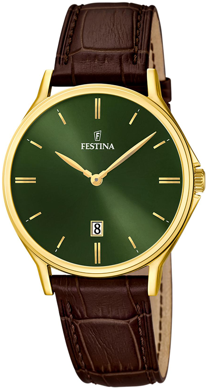 Festina Herreklokke F16747-5 Classic Grønn/Lær Ø39 mm