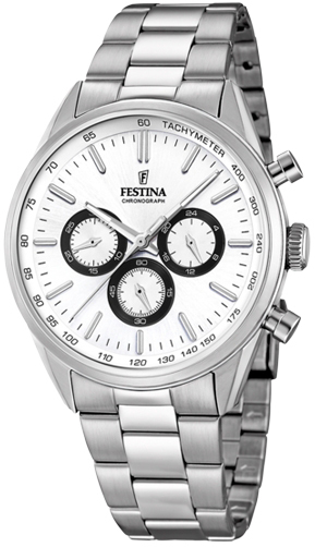 Festina Herreklokke F16820-Q Timeless Hvit/Stål Ø43.5 mm