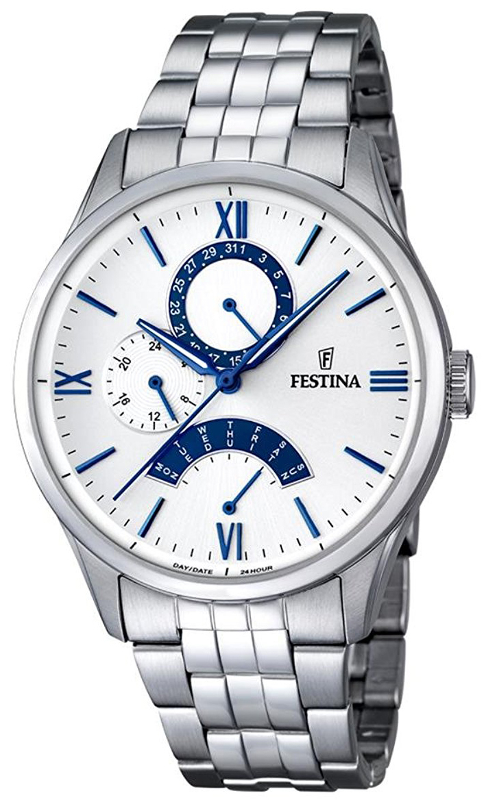 Festina Herreklokke F16822-5 Hvit/Stål Ø43 mm - Festina