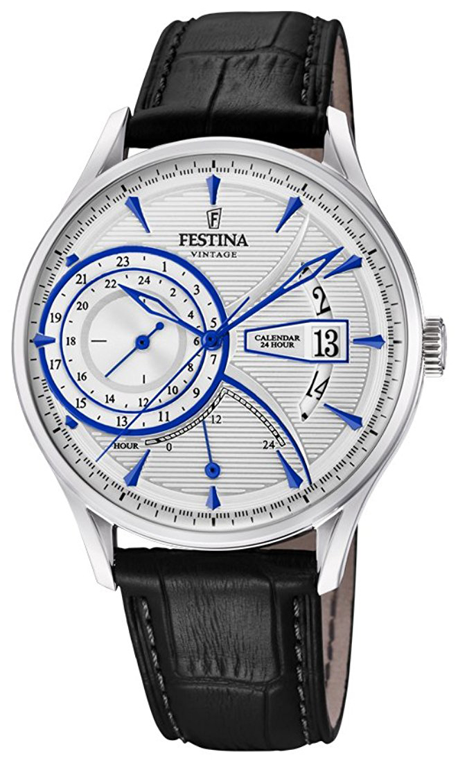 Festina Herreklokke F16985-1 Sølvfarget/Lær Ø41 mm - Festina