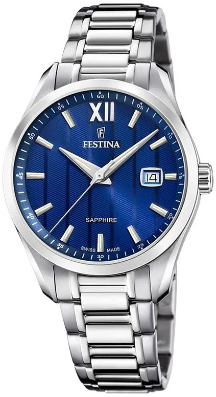 Festina Herreklokke F20026-2 Swiss Made Blå/Stål Ø37.5 mm