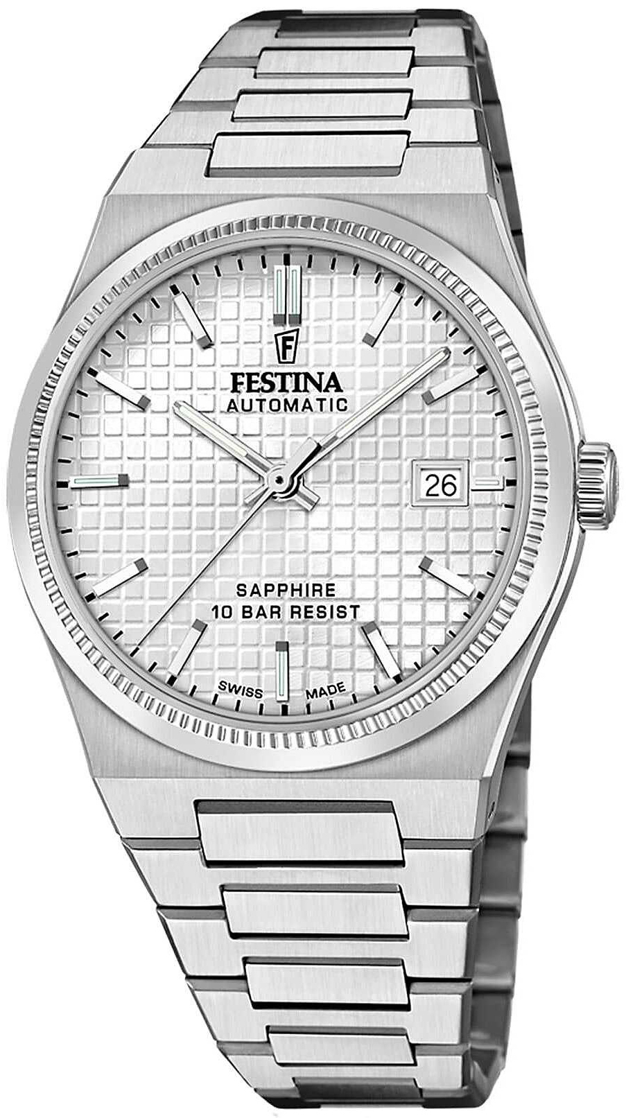 Festina Herreklokke F20028-1 Swiss Made Sølvfarget/Stål Ø40 mm