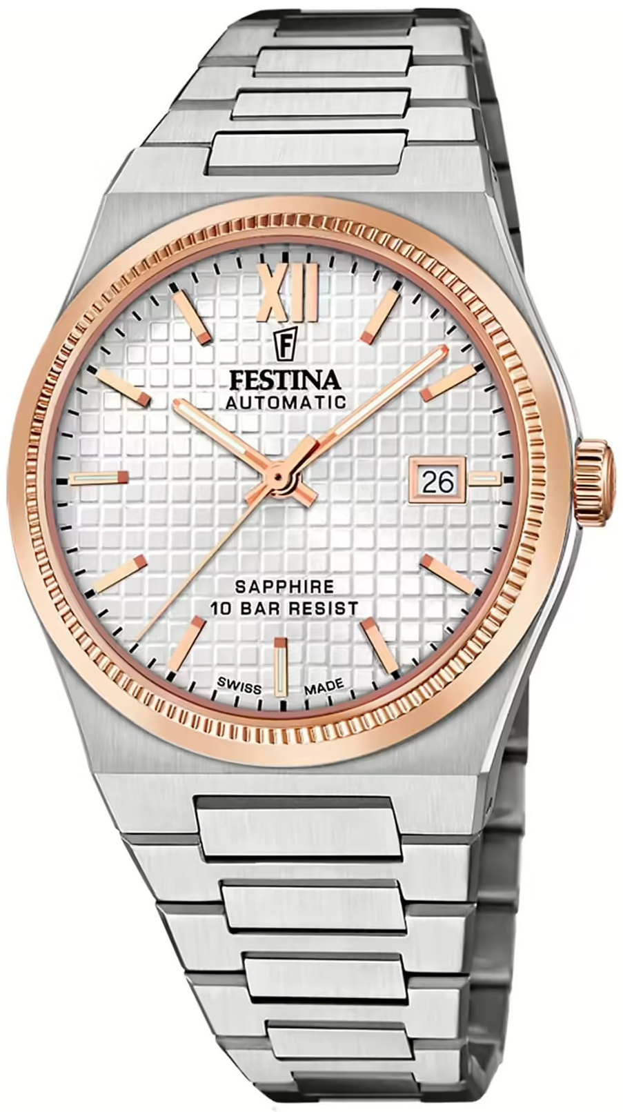 Festina Herreklokke F20030-1 Swiss Made Sølvfarget/Stål Ø40 mm