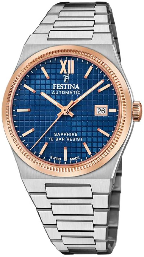 Festina Herreklokke F20030-2 Swiss Made Blå/Stål Ø40 mm