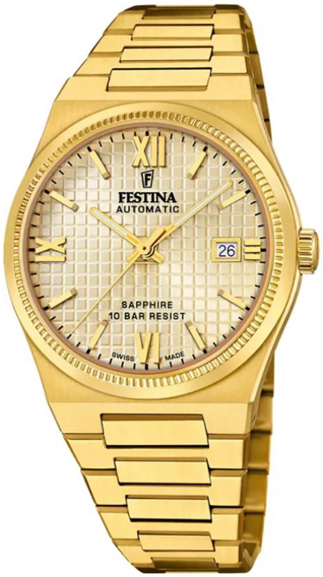 Festina Herreklokke F20032-2 Swiss Made Gull/Gulltonet stål Ø40 mm