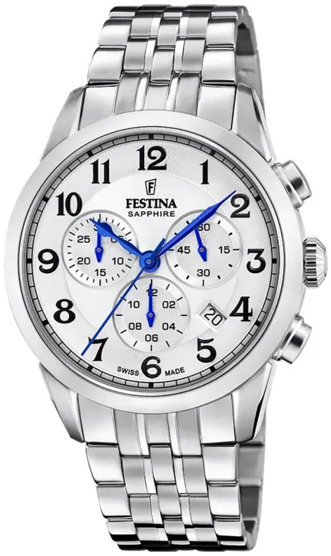 Festina Herreklokke F20040-1 Swiss Made Sølvfarget/Stål Ø41 mm