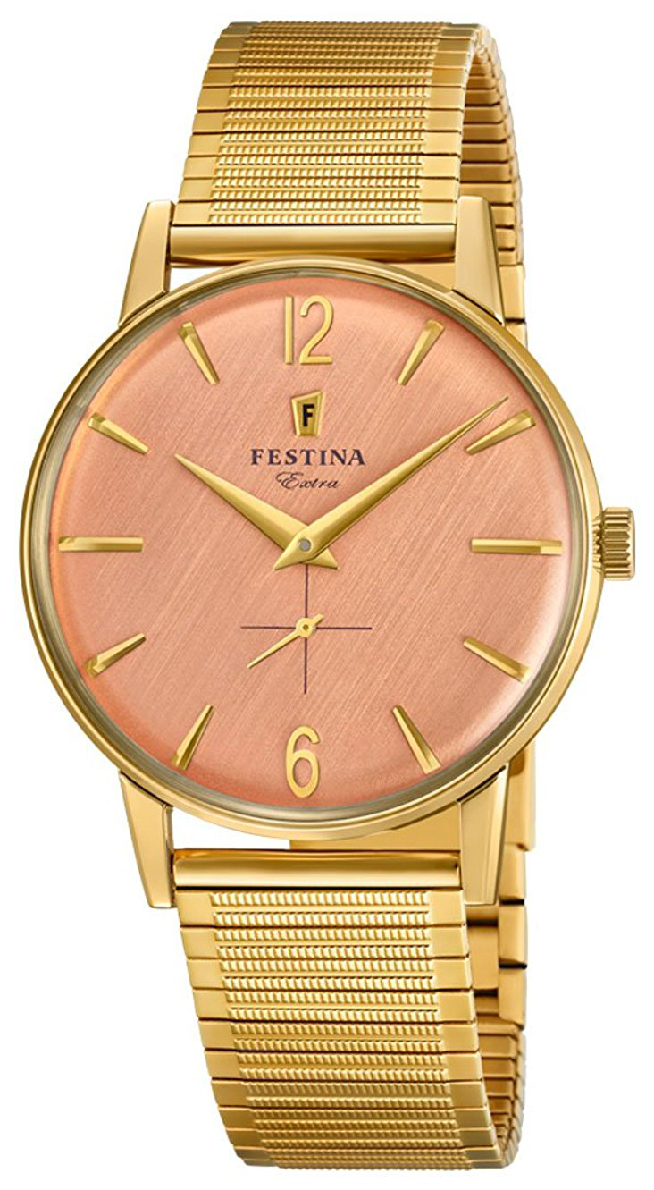 Festina Herreklokke F20251-3 Rosegullfarget/Gulltonet stål Ø36 mm - Festina