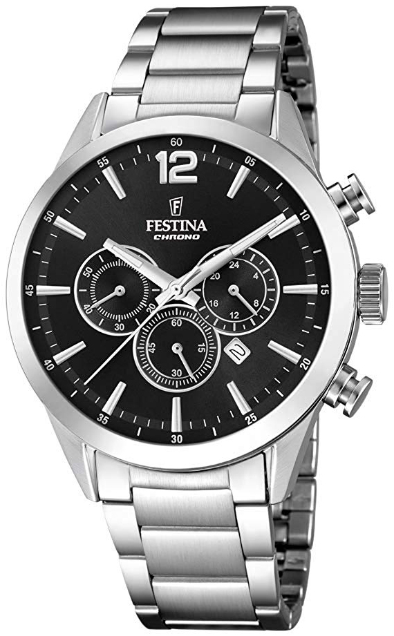 Festina 99999 Herreklokke F20343-8 Sort/Stål Ø43.5 mm - Festina