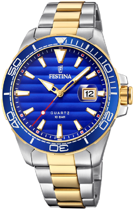Festina Herreklokke F20362-4 Prestige Blå/Gulltonet stål Ø44.3 mm