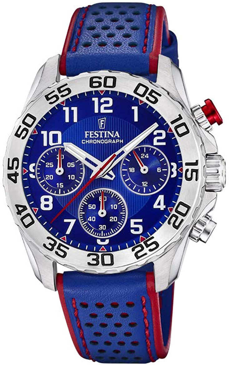 Festina F20458-2 Blå/Lær Ø36 mm