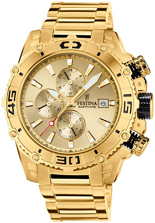 Festina Herreklokke F20492-1 Gull/Gulltonet stål Ø48 mm