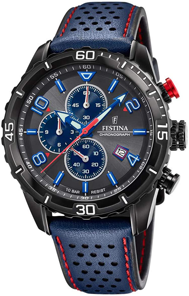 Festina Herreklokke F20519-3 Sort/Lær Ø45 mm