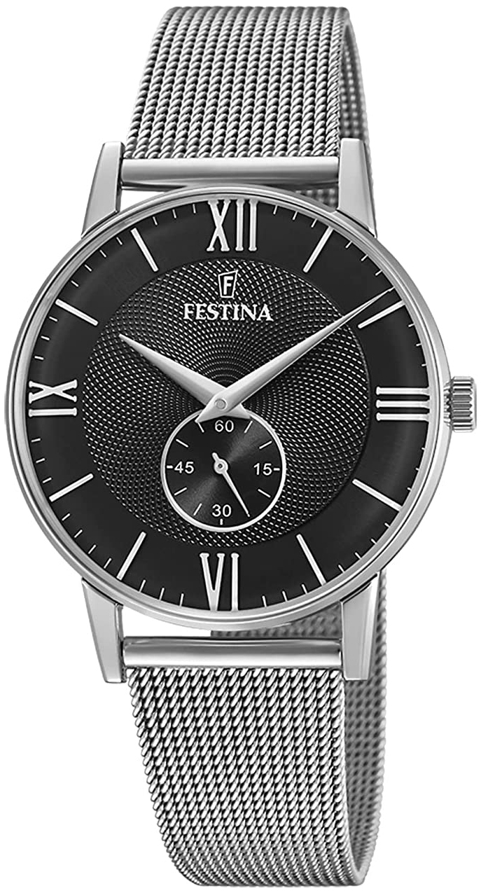 Festina F20568-4 Retro Sort/Stål Ø36 mm