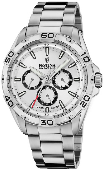 Festina Herreklokke F20623-1 Classic Sølvfarget/Stål Ø44.7 mm