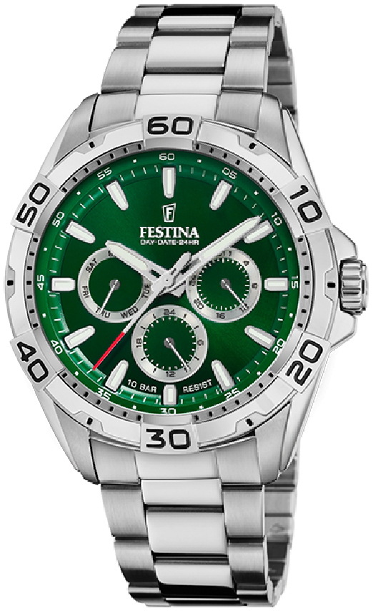 Festina Herreklokke F20623-3 Classic Grønn/Stål Ø44.7 mm