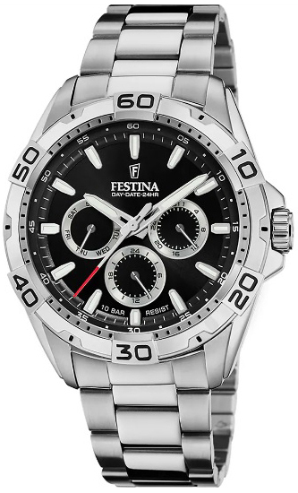 Festina Herreklokke F20623-4 Classic Sort/Stål Ø44.7 mm