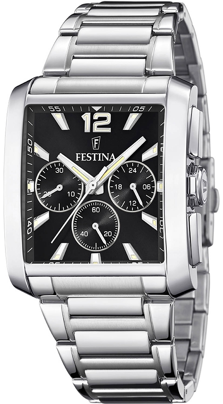 Festina Herreklokke F20635-4 Timeless Sort/Stål Ø38 mm