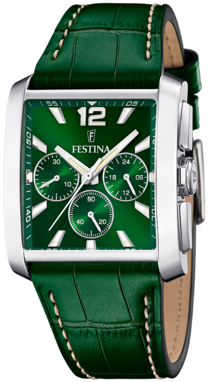 Festina Herreklokke F20636-3 Timeless Grønn/Lær