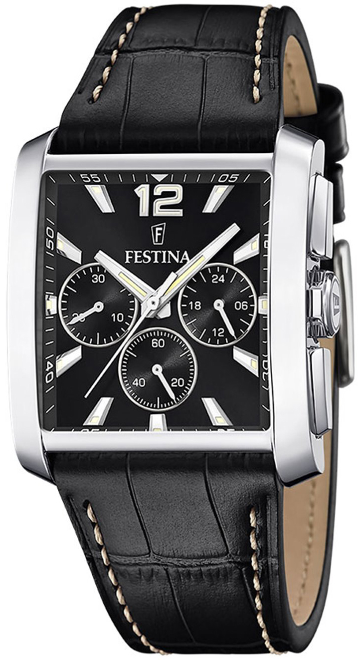 Festina Herreklokke F20636-4 Timeless Sort/Lær