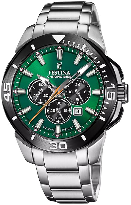 Festina Herreklokke F20641-A Chrono Bike Grønn/Stål Ø47 mm