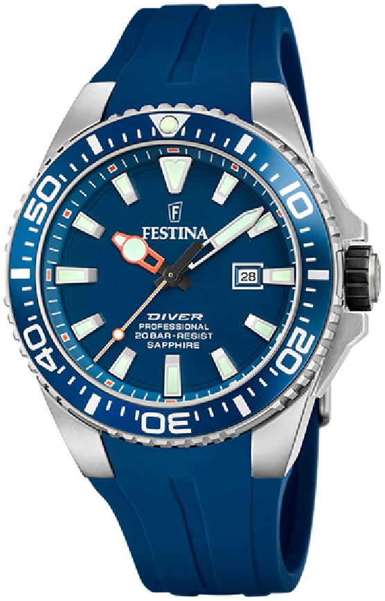 Festina Herreklokke F20664-1 The Original Diver Blå/Gummi Ø45.7 mm