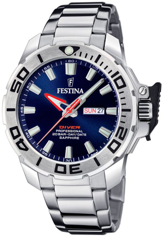 Festina Herreklokke F20665-1 Diver Blå/Stål Ø46.3 mm