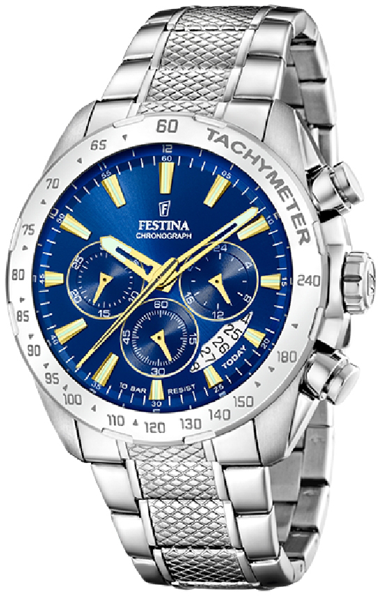 Festina Herreklokke F20668-2 Timeless Blå/Stål Ø44.5 mm