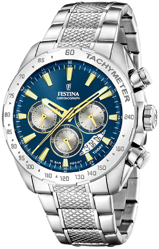 Festina Herreklokke F20668-5 Timeless Blå/Stål Ø44.5 mm