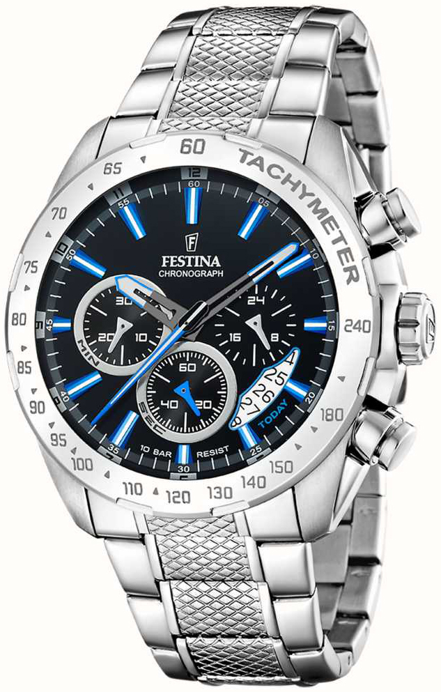 Festina Herreklokke F20668-6 Timeless Sort/Stål Ø44.5 mm