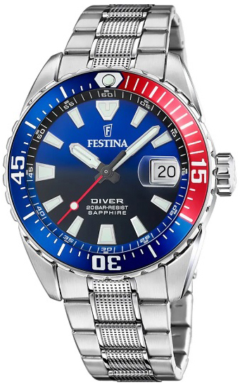 Festina Herreklokke F20669-4 Diver Flerfarget/Stål Ø44 mm