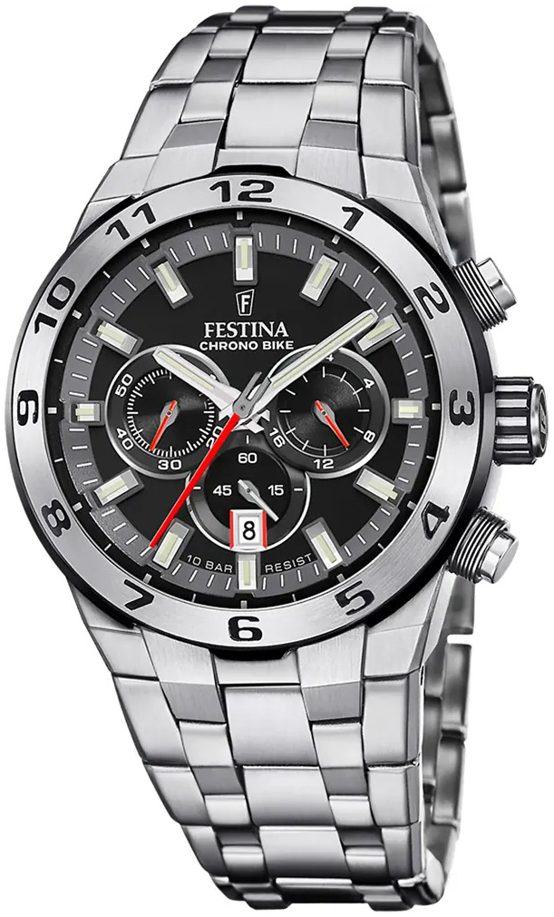 Festina Herreklokke F20670-6 Chrono Bike Sort/Stål Ø44.5 mm