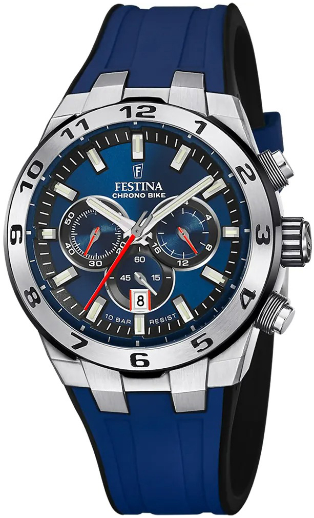 Festina Herreklokke F20671-1 Chrono Bike Blå/Gummi Ø44.5 mm