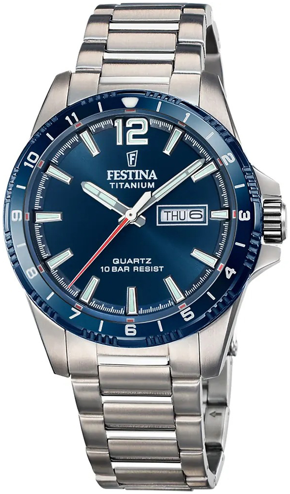 Festina Herreklokke F20698-2 Titanium Blå/Titan Ø43 mm