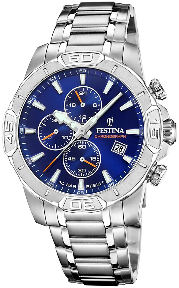 Festina Herreklokke F20704-2 Timeless Blå/Stål Ø45 mm