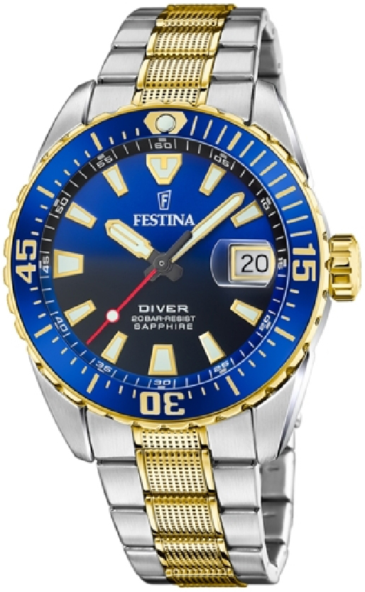 Festina Herreklokke F20706-1 The Original Flerfarget/Gulltonet stål