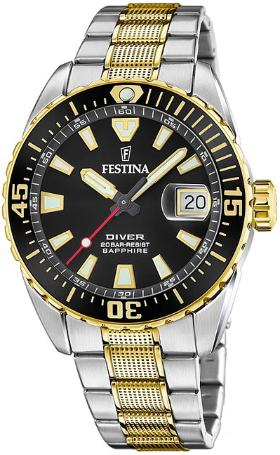 Festina Herreklokke F20706-3 The Original Sort/Gulltonet stål Ø41 mm